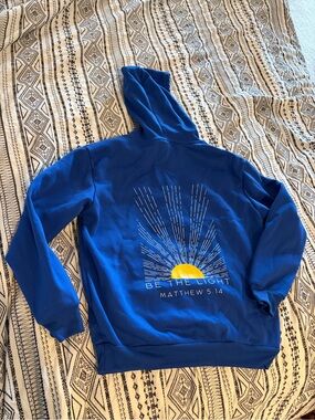 Blue 'Be The Light' Graphic Hoodie Sweatshirt